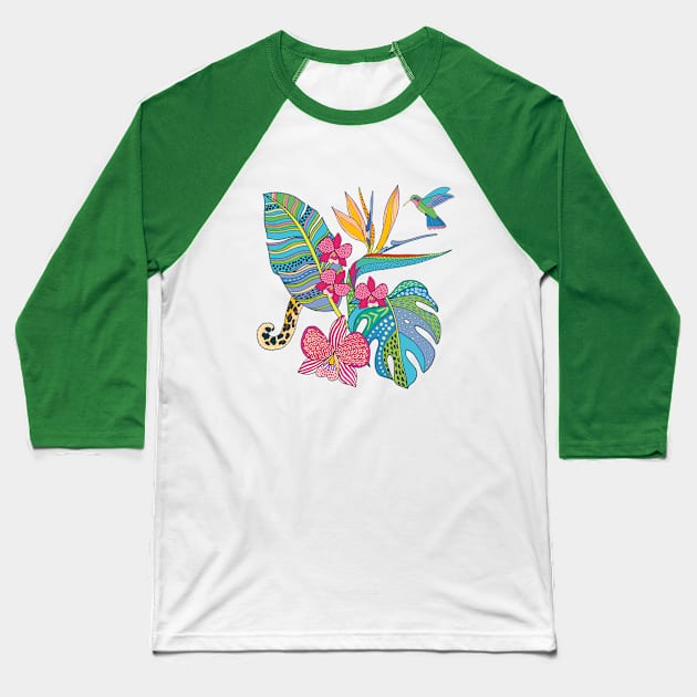 Boho Tropical Life Baseball T-Shirt by nadyabasos